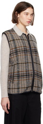 NEEDLES Gray & Brown W.U. Piping Vest