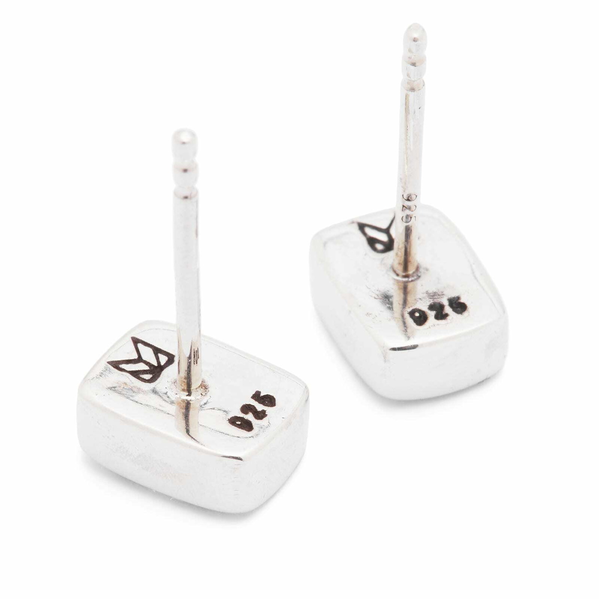 Maple Men's Smiley Earrings in Silver/Green