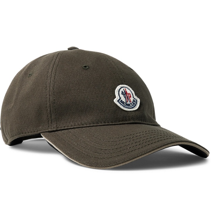 Photo: Moncler - Logo-Appliquéd Cotton-Twill Baseball Cap - Green