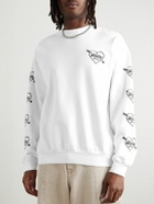 Local Authority LA - Amour Printed Flocked Cotton-Jersey Sweatshirt - White