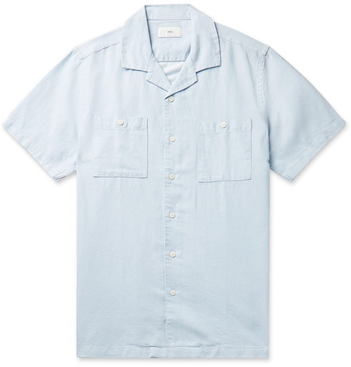 Photo: Onia - Camp-Collar Cotton-Blend Chambray Shirt - Blue