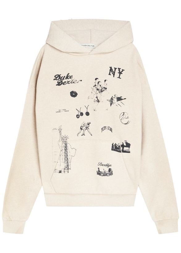 Photo: Duke And Dexter Sketch Printed Cotton Sweatshirt Off White