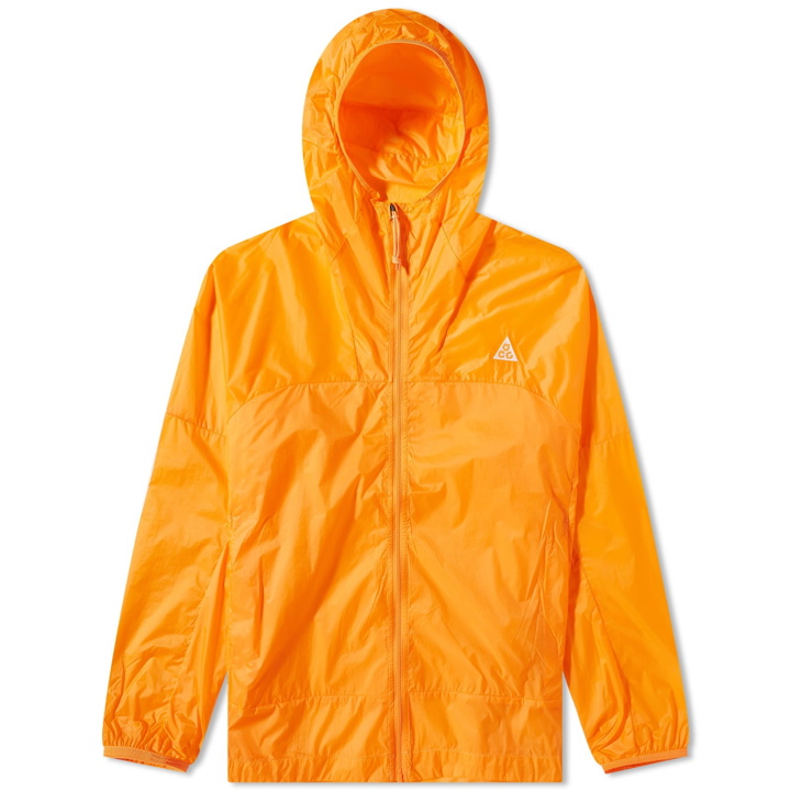 Photo: Nike Men's ACG Windproof Cinder Cone Jacket in Bright Mandarin/Summit White