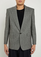 Saint Laurent Checked Wool Blazer Black