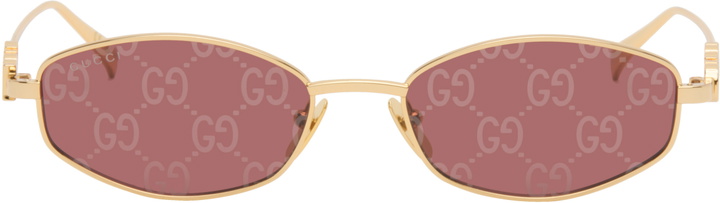 Photo: Gucci Gold Oval Frame Sunglasses