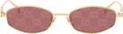Gucci Gold Oval Frame Sunglasses