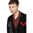 Valentino Black Cable Knit Video Game Cardigan