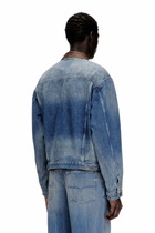 Diesel Denim trucker jacket with contrast leather trims - Denim Jackets - Unisex - Blue