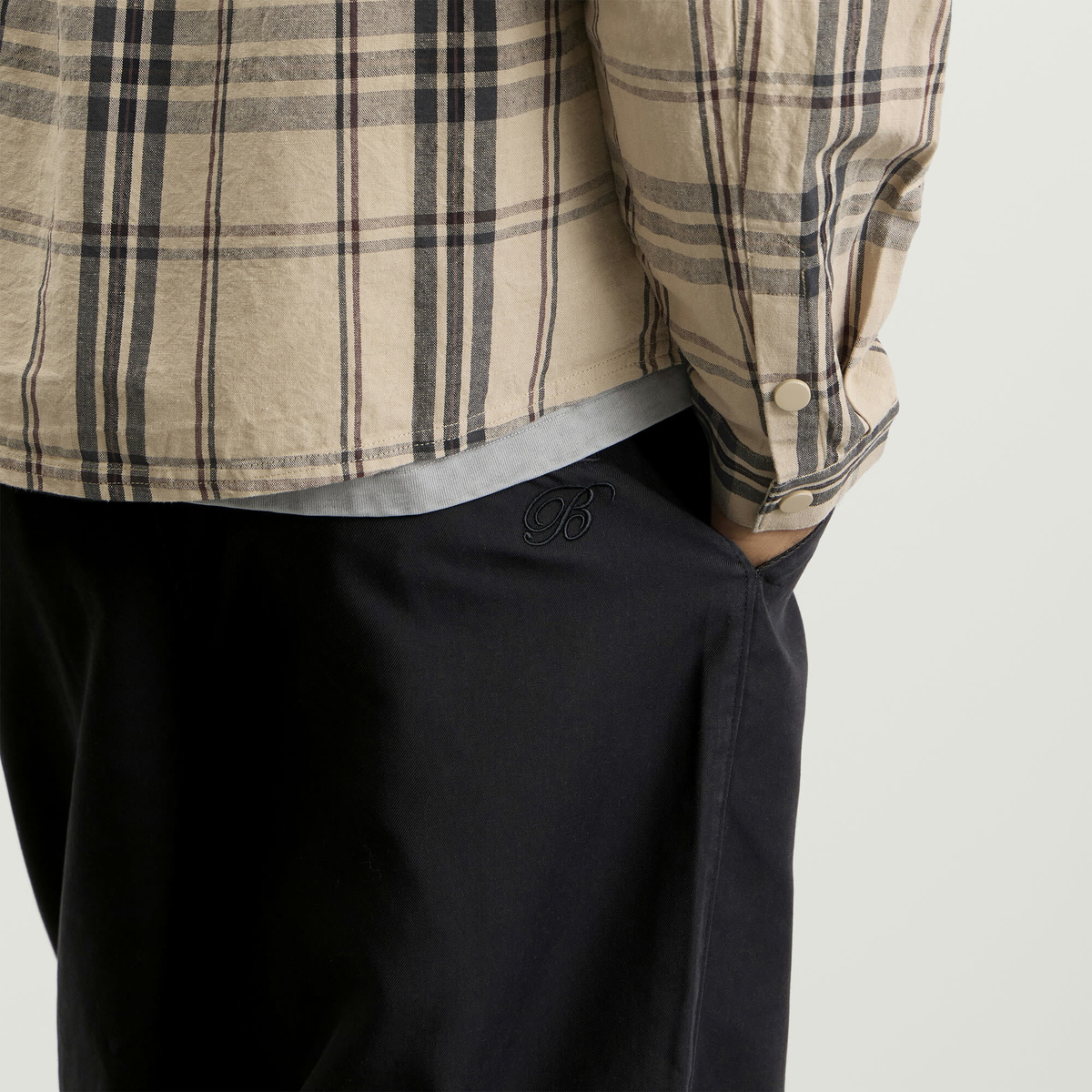 Bound Men's Wide Pleated Trouser in Black