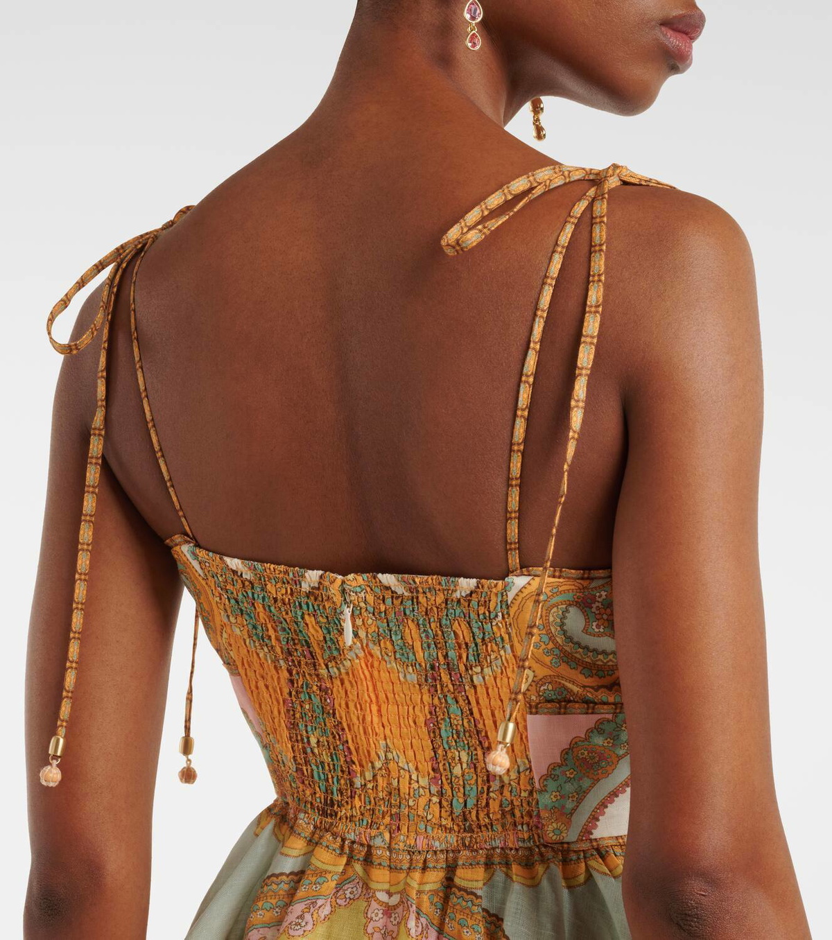 Zimmermann Maxine Picnic paisley linen bustier dress Zimmermann