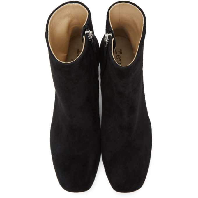Repetto Black Melo Suede Ankle Boots