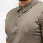 John Smedley Men's Adrian Cotton Knit Polo Shirt in Beige Musk