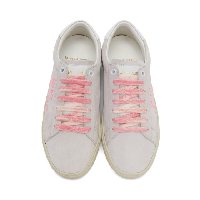 Saint Laurent Off-White and Pink Court Classic Sneakers Saint Laurent