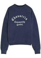 Willy Chavarria Community Printed Cotton Sweatshirt Navy