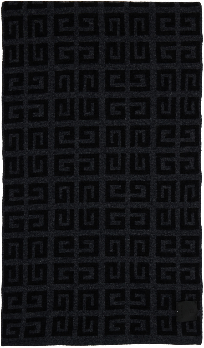 Givenchy Black & Gray 4G Scarf