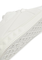 Valentino One Stud Quilted Leather Sneakers White And Black