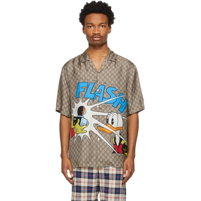 Photo: Gucci Beige Disney Edition Donald Duck Bowling Shirt