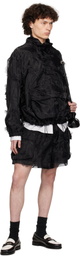 Simone Rocha Black Layered Flap Cargo Shorts