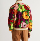 GUCCI - Striped Webbing-Trimmed Printed Cotton-Velour Track Jacket - Multi