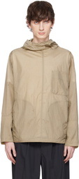 DOCUMENT Khaki Nylon Hooded Shirting Jacket