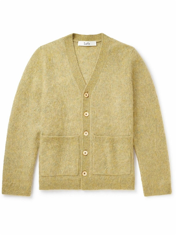 Photo: Séfr - Kaito Brushed Mohair-Blend Cardigan - Yellow