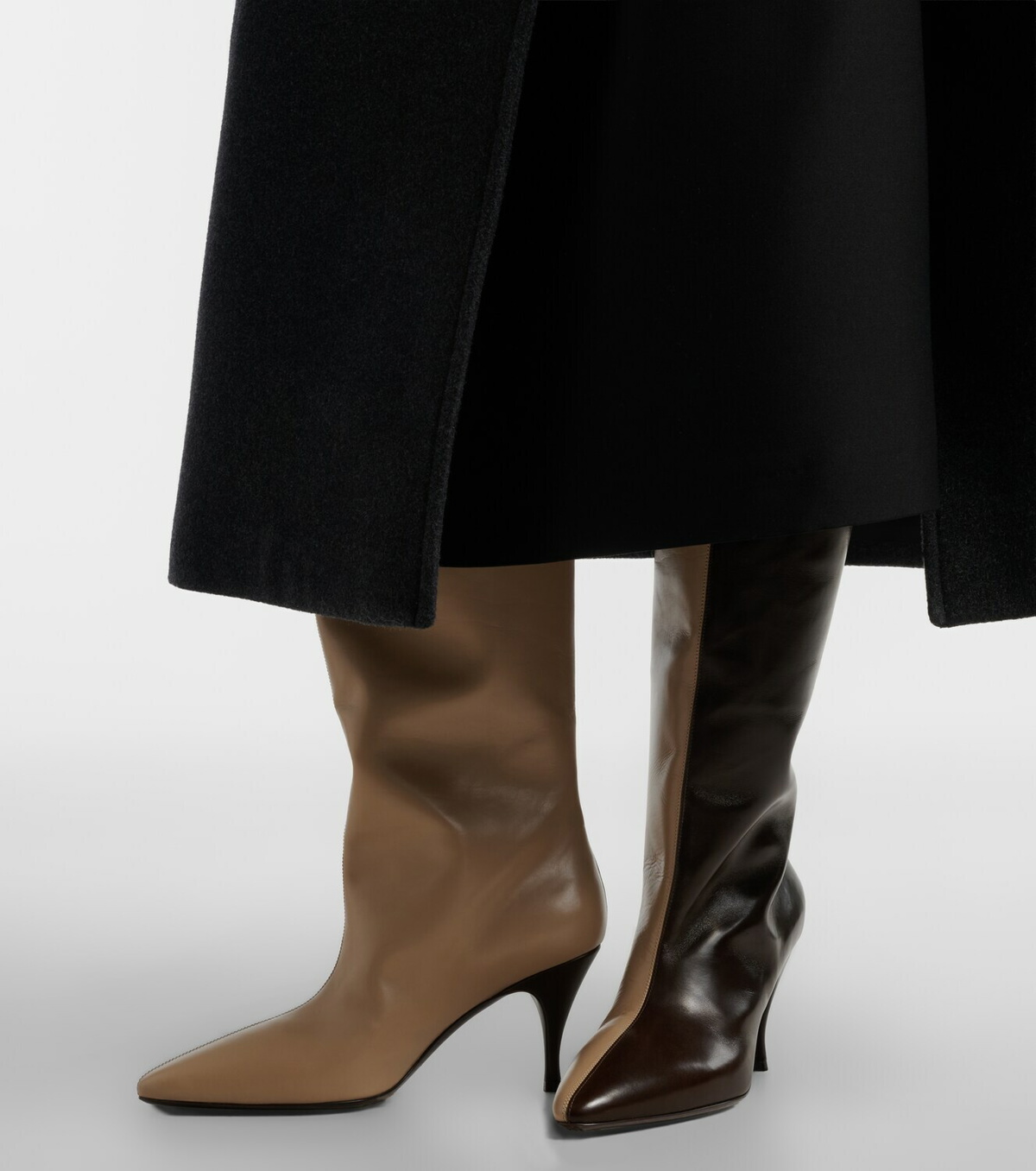 Herbert Levine Two Faced leather knee-high boots
