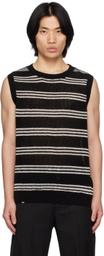 C2H4 Black & White Striped Vest