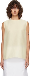 LE17SEPTEMBRE Off-White Boucle Back Button Sleeveless Top