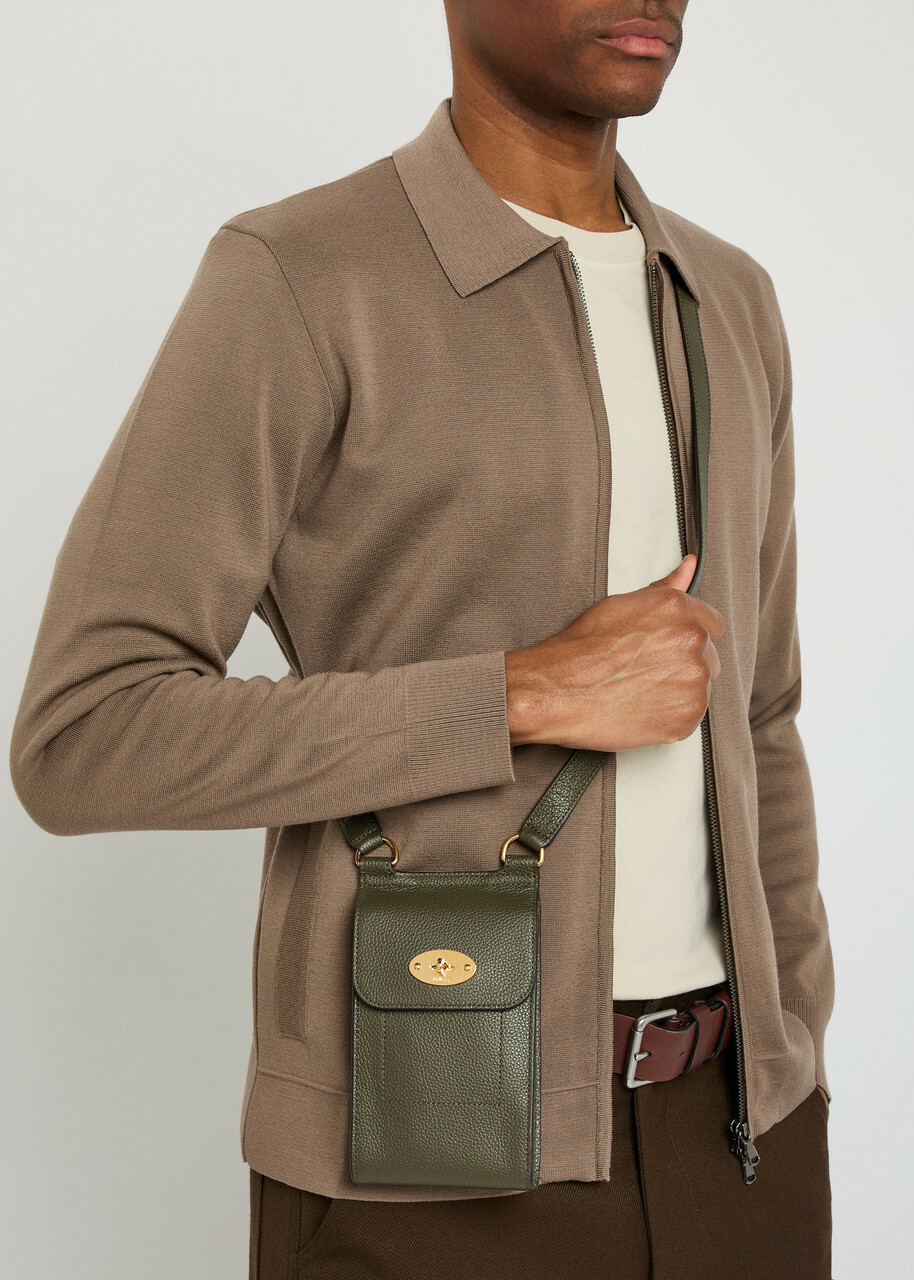 Mulberry Anthony Mini Grained Leather Pouch - Green - One Size