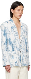 Feng Chen Wang Blue & White Printed Blazer