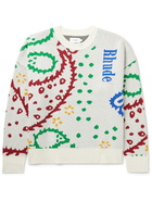 Rhude - Merino Wool and Cashmere-Blend Jacquard Sweater - White