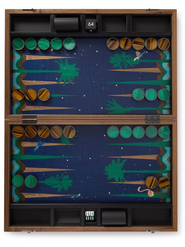 Photo: Alexandra Llewellyn - Midnight Marquetry Wood, Leather and Multi-Stone Backgammon Set