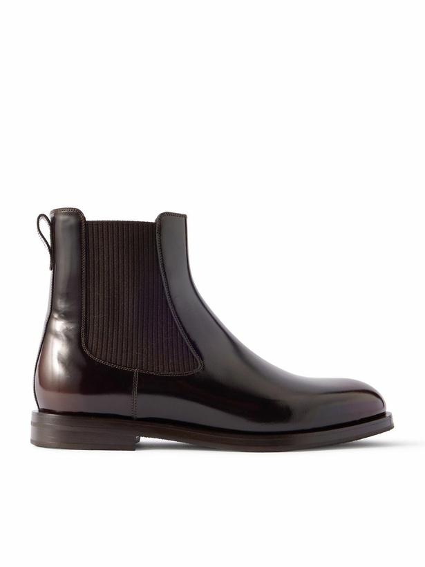 Photo: Manolo Blahnik - Sempione Manny Polished-Leather Chelsea Boots - Brown