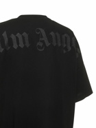 PALM ANGELS - Oversize Glittered Logo Cotton T-shirt
