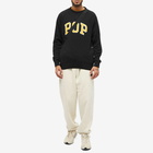 Pop Trading Company Men's Arch Logo Crew Knit in Black