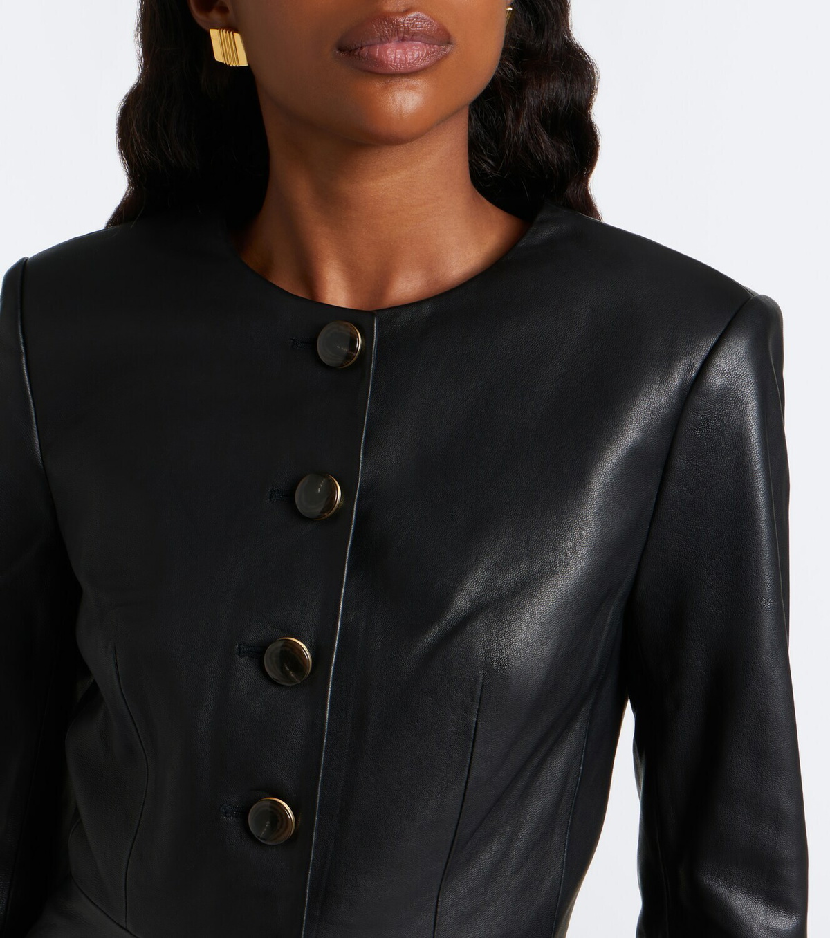 Veronica Beard Quinn peplum leather jacket