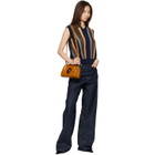 Versace Tan Roomy Small Leather Boston Bag