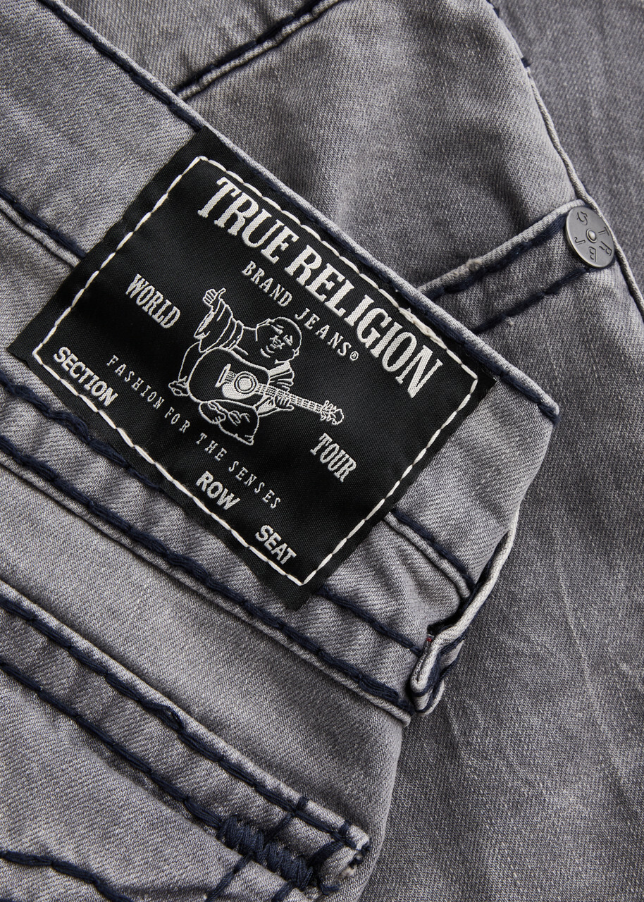 True Religion Rocco Distressed Slim-leg Jeans Grey