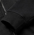 Off-White - Printed Fleece-Back Cotton-Jersey Zip-Up Hoodie - Men - Black