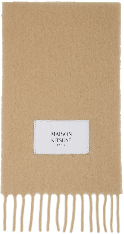 Photo: Maison Kitsuné Beige Baby Alpaca Scarf