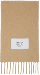 Maison Kitsuné Beige Baby Alpaca Scarf