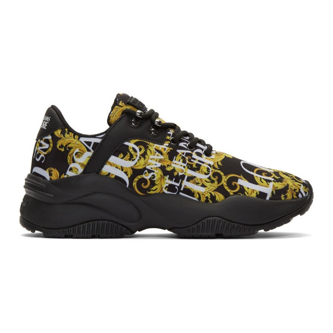 Photo: Versace Jeans Couture Black and Gold Monster Sole Sneakers