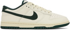 Nike White & Green Dunk Low Sneakers