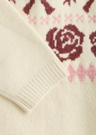 Kitri Uma Fair Isle Intarsia Half-zip Jumper Cream