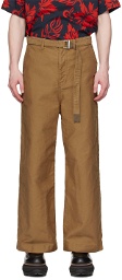 sacai Beige Belted Trousers