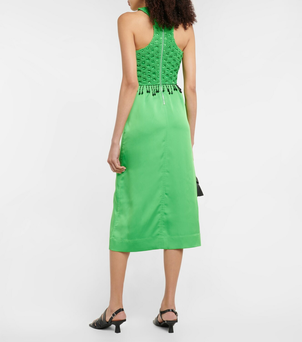 Ganni - Halterneck satin midi dress GANNI