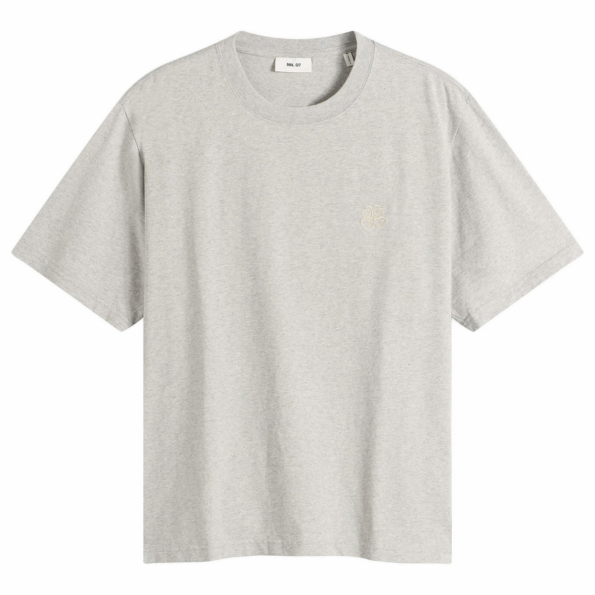 NN07 Men's Jett Embroidered T-Shirt in Grey Melange