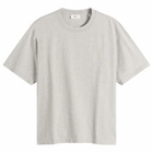 NN07 Men's Jett Embroidered T-Shirt in Grey Melange