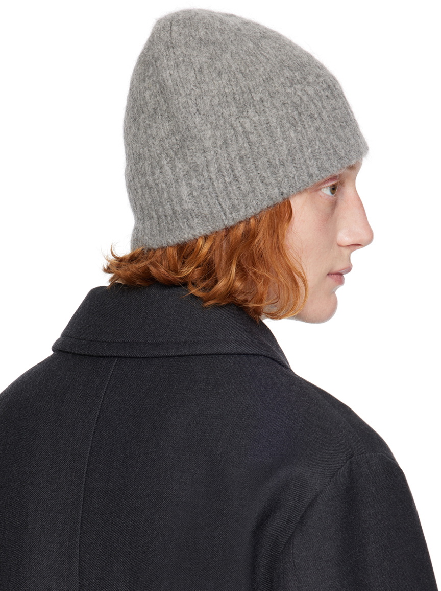 Dries Van Noten Gray Alpaca & Merino Wool Beanie