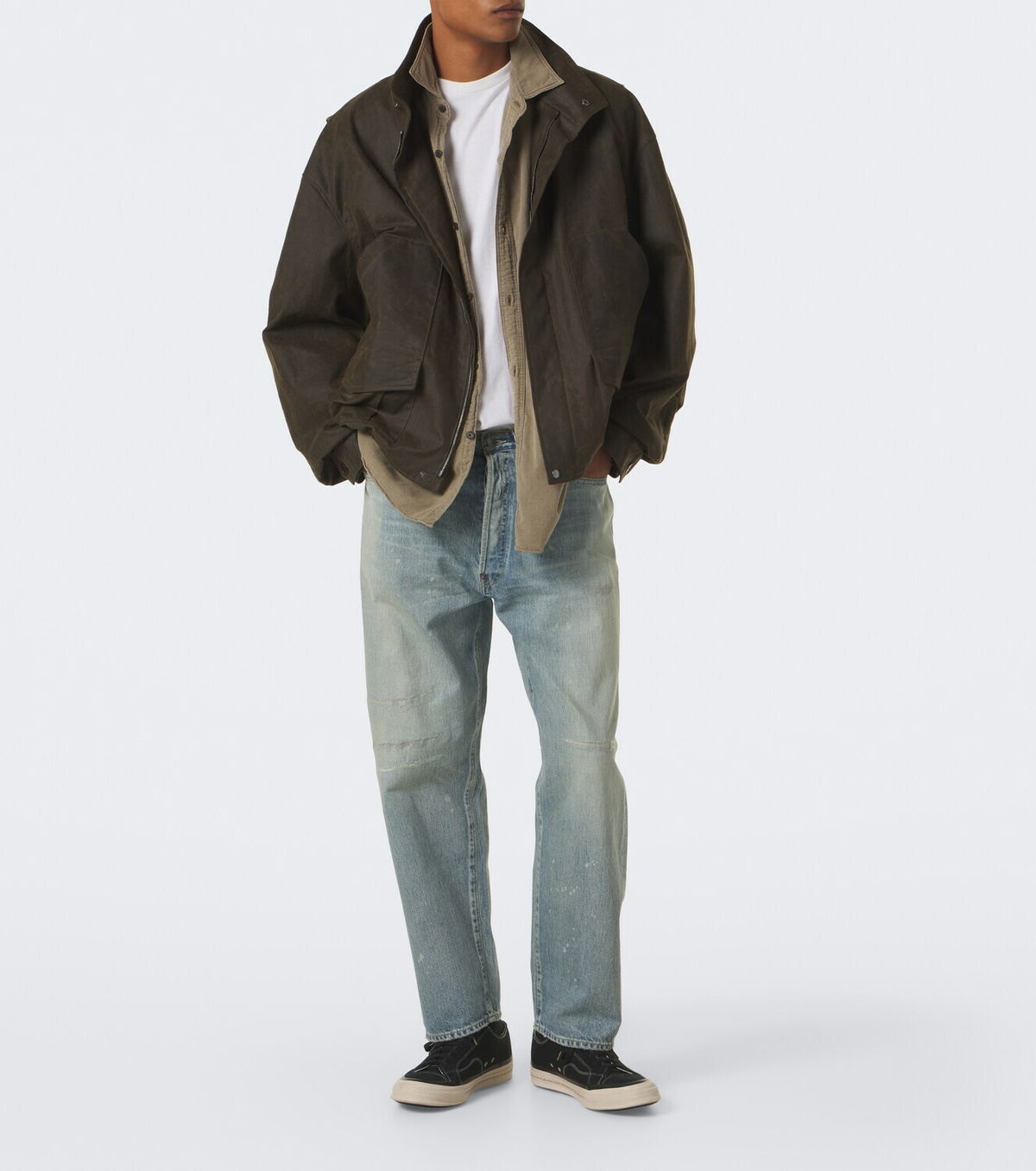 A.Presse No. 37 distressed straight jeans